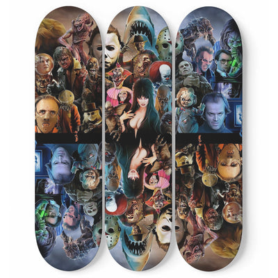 Horror Movie Icons 3 Piece Skateboard Wall Art Set