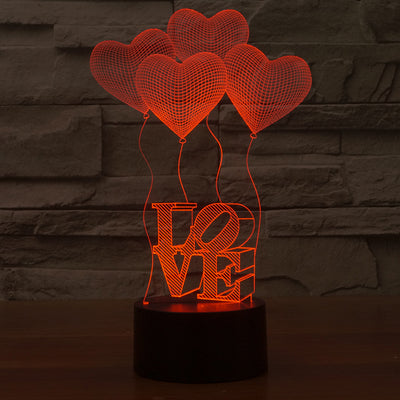 Love Balloon 3D LED Illusion Lamp