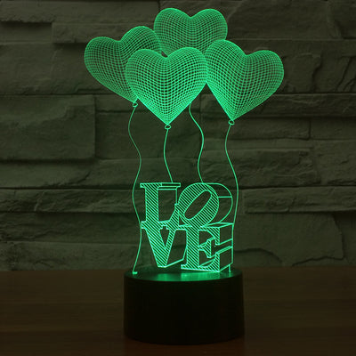 Love Balloon 3D LED Illusion Lamp