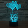 Love Balloon 3D LED Illusion Lamp