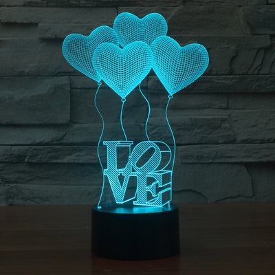 Love Balloon 3D LED Illusion Lamp