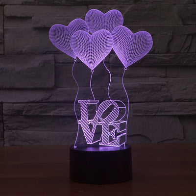 Love Balloon 3D LED Illusion Lamp