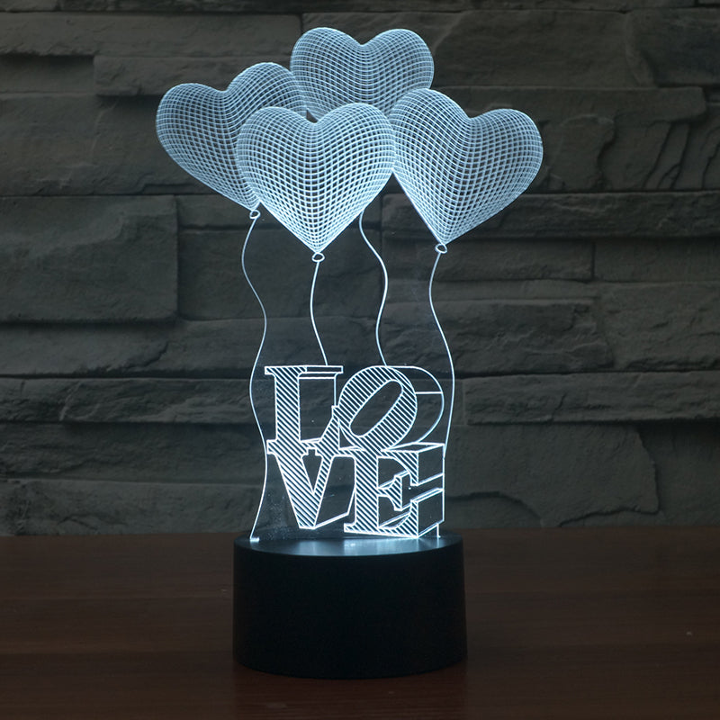 Love Balloon 3D LED Illusion Lamp