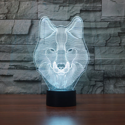 Wolf 3D LED Illusion Lamp