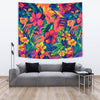 Neon Floral Print Tapestry