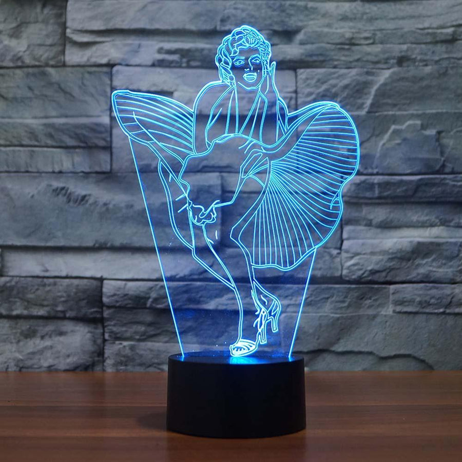 Marilyn Monroe 3D LED Illusion Lamp