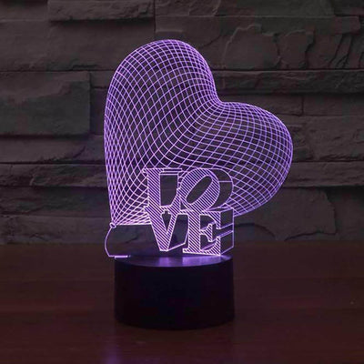 Love 3D LED Illusion Lamp