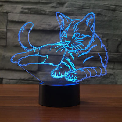 Cat 3D LED Illusion Lamp