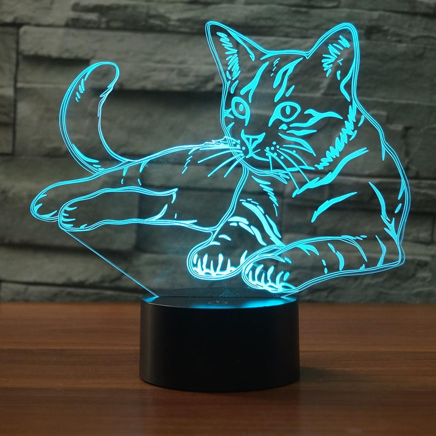 Cat 3D LED Illusion Lamp