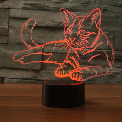 Cat 3D LED Illusion Lamp