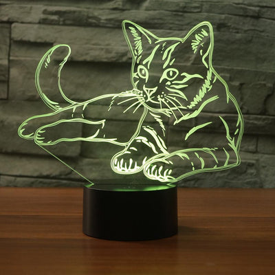 Cat 3D LED Illusion Lamp