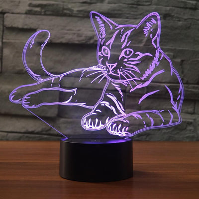 Cat 3D LED Illusion Lamp