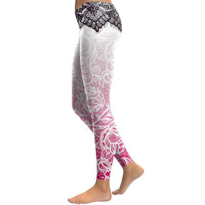 Black & Pink Mandala Premium Lux Leggings