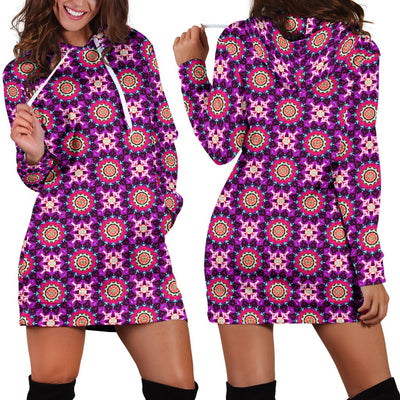 Woman's Hoodie Dress - Kaleidscope