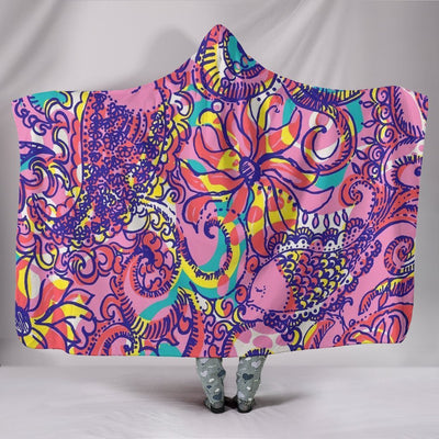 Lilly Paisley Whale Premium Hooded Blanket