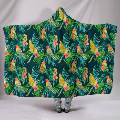 Parrots & Palms Premium Hooded Blanket