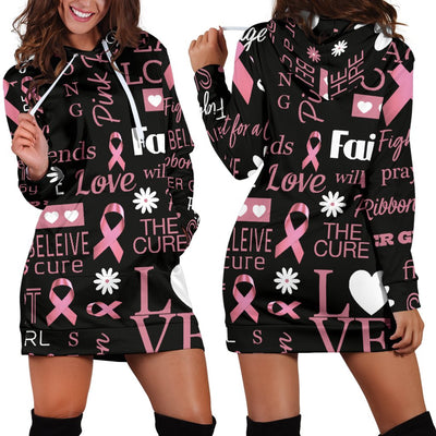 Breast Cancer Awareness Hoodie Dress