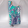 Teal Lilly & Paisley Print Premium Hooded Blanket