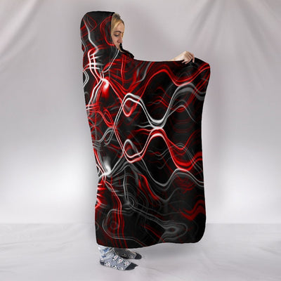 Red & Black Abstract Smoke Premium Hooded Blanket