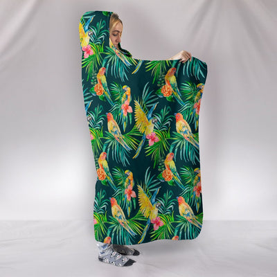 Parrots & Palms Premium Hooded Blanket