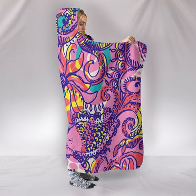 Lilly Paisley Whale Premium Hooded Blanket