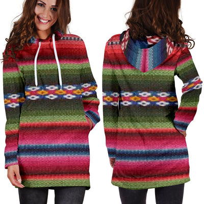 Women's Hoodie Dress - Aztec