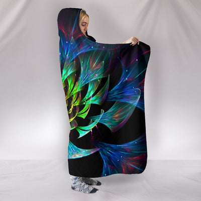 Fractal Abstract Flower Premium Hooded Blanket