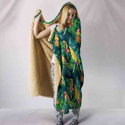 Parrots & Palms Premium Hooded Blanket