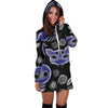 Fractal Cat Bird and Skulls Hoodie Dress