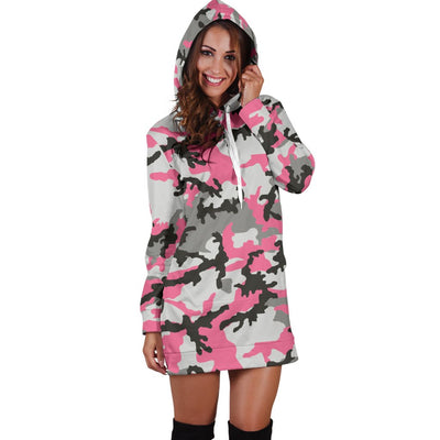 Pink Camo Women's Hoodie Dress