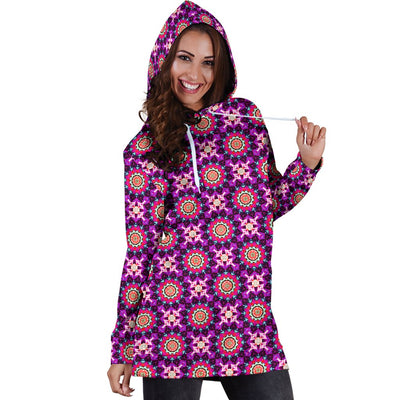 Woman's Hoodie Dress - Kaleidscope