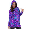 Purple Peacock Women's Hoodie Dress