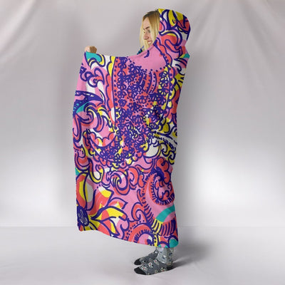 Lilly Paisley Whale Premium Hooded Blanket