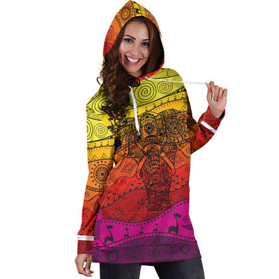 Boho Elephant Women's Hoodie Dress