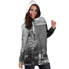 New York Print Women's Hoodie Dress