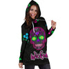 Wicked Skulls Hoodie Dress with Roses and Sugar Skull Art