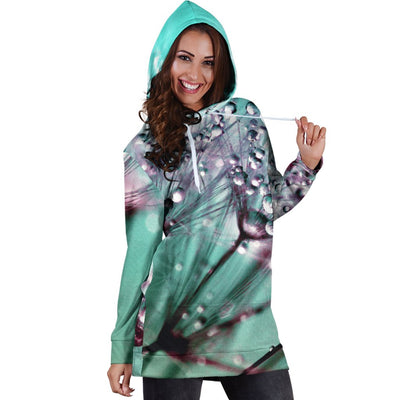 Dandelion and Water Drops Women's Hoodie Dress