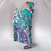 Teal Lilly & Paisley Print Premium Hooded Blanket