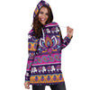 Colorful Lotus Women's Hoodie Dress