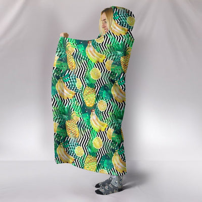 Pineapple Palms Premium Hooded Blanket