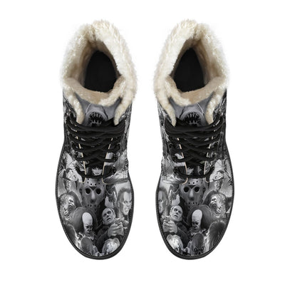 Horror Movie Icons Faux Fur Leather Boots