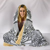 Black and White Lilly & Paisley Print Premium Hooded Blanket