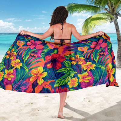 Neon Floral Print Sarong