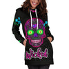 Wicked Skulls Hoodie Dress with Roses and Sugar Skull Art