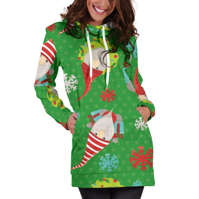 Gnome For Christmas Hoodie Dress