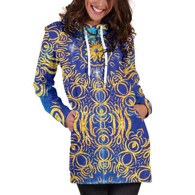 Gold Bohemian Women's Hoodie Dress